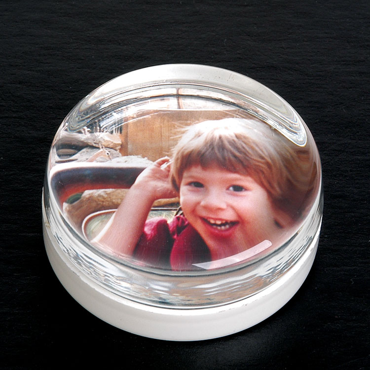 Round Paperweight with Photo Insert Glassplax