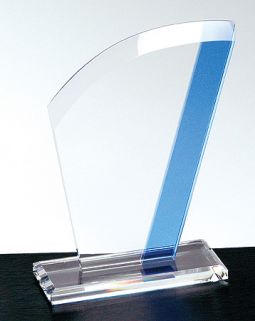 Caribbean, Clear/Blue Optical Crystal 6" x 8-5/8"