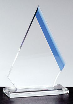 Pacific, Clear/Blue Optical Crystal 7" x 9.75"