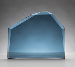 Faceted Crescent 12" x 9" x 1/2" Blue