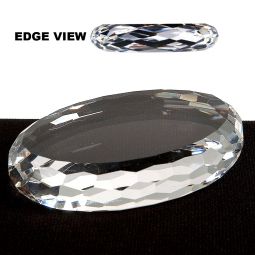 Oval Gem Cut Optical Paperweight 2.75" x 4" x 3/4"